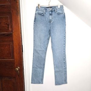 HUDSON JEANS Holly High Rise Straight Denim in Blue Denim Mineral NEW Size 25